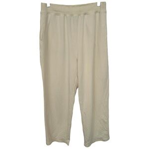Varley Women’s Cream Wide-Leg Cropped Pants ‎ Sz M